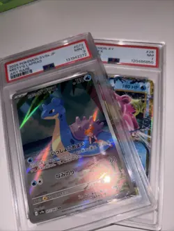 (2) 2025 Sv9a Jp Misty’s Lapras Art Rare #072 Psa 9 & 2016 Slowbro Ex #26 Psa7 - Image 2