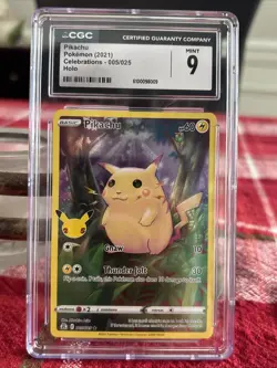 ⚡⚡⚡ CGC 9 Pikachu 2021 Pokemon Celebrations 005/025 Full Art Holo - Image 1