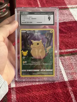 ⚡⚡⚡ CGC 9 Pikachu 2021 Pokemon Celebrations 005/025 Full Art Holo - Image 5