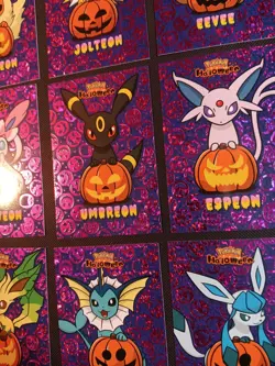 EEVEELUTIONS PUMPKIN SET POKEMON DATABASE HALLOWEEN Purple HOLO PERU US SELLER - Image 2