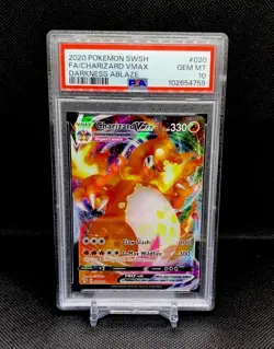 2020 POKEMON SWORD & SHIELD DARKNESS ABLAZE #020 FULL ART/CHARIZARD VMAX PSA 10 - Image 1