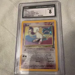 Mew Holo #9 Black Star Movie Promo 2000 Pokemon League CGC 8 - Image 1