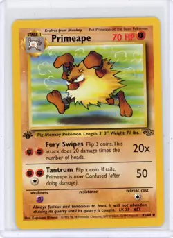 Primeape Jungle Uncommon 43/64 1st Edition Pokemon 1999 - Image 1