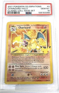 2021 Pokemon Celebrations Charizard-Holo Classic Coll-Base Set #4 PSA 10 - Image 1