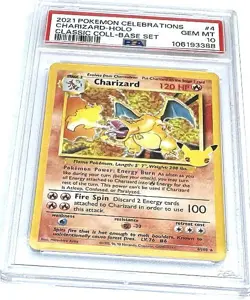 2021 Pokemon Celebrations Charizard-Holo Classic Coll-Base Set #4 PSA 10 - Image 3