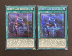 2025 YUGIOH MP25 1ST ED SECRET RARE NIGHTMARE THRONE X2 NM - Image 1