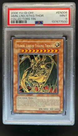 2006 Yu-Gi-Oh Limited Edition Hamon, Lord of Striking Thunder #CT03-EN006 PSA 9 - Image 1