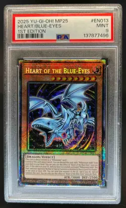 2025 Yugioh Mega Pack 1st Edition Heart Of The Blue-Eyes #MP25-EN013 PSA 9 - Image 1