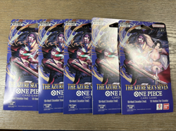 (5) One Piece OP14 THE AZURE SEA’S SEVEN Sleeved Booster Pack LOT - Image 1