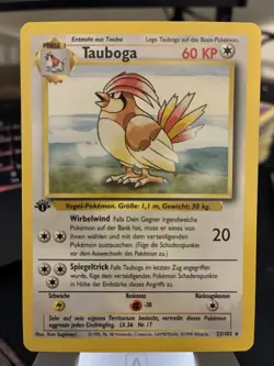 1st Edition Pidgeotto (Tauboga) 22/102 - NM Rare - German Base Set Pokemon Card - Image 1