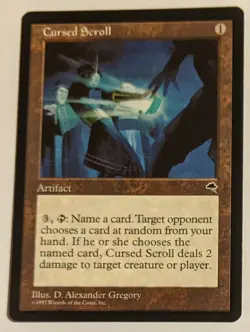 MTG English Magic Card Very Light Play CURSED SCROLL from Tempest - Image 1