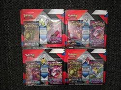 4x Pokemon Battle Style + Fusion Strike Double Blister 2 Booster Pack w/ Pins - Image 1