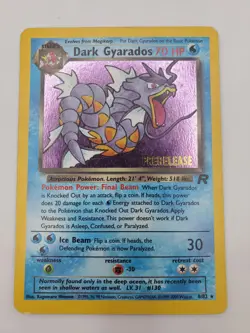 Dark Gyarados 8/82 PRERELEASE Stamp Holo Rare Team Rocket WOTC Pokemon Card - Image 1