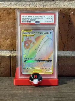 Pokemon 2019 Magikarp & Wailord GX #183 Rainbow PSA 10 - Image 1