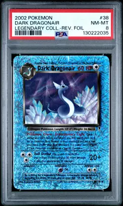 2002 Pokemon Legendary Collection #38 Dark Dragonair Rev. Foil PSA 8 - Image 1