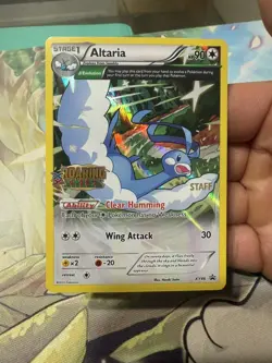 *CLEAN* Pokemon XY Roaring Skies Altaria XY46 Stamped Staff Pre-Release Promo - Image 1