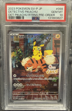 2023 POKEMON JPN SV-P PROMO #098 DETECTIVE PIKACHU PSA 10 - Image 1