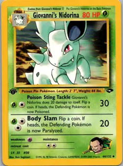 Giovanni's Nidorina 44/132 Uncommon Gym Challenge Pokemon 1st Ed Lightly Played - Image 1
