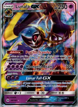 Lunala GX 66/149 Holo Rare GX Sun & Moon Pokemon Moderately Played - Image 1