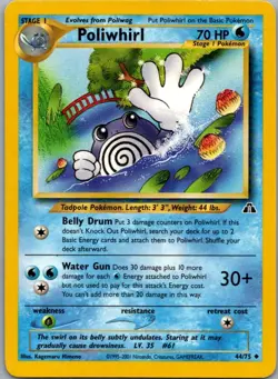 Poliwhirl 44/75 Uncommon Neo Discovery Pokemon Lightly Played - Image 1