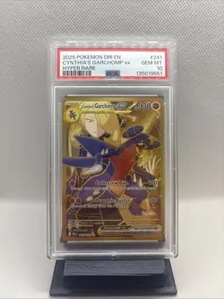 2025 POKEMON DRI EN-DESTINED RIVALS HYPER RARE #241 CYNTHIA'S GARCHOMP EX PSA 10 - Image 1