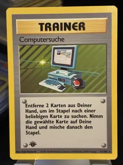 COMPUTERSUCHE UNPLAYED 1999 GERMAN POKEMON 1ST ED BASE SET RARE TRAINER 71/102 - Image 1