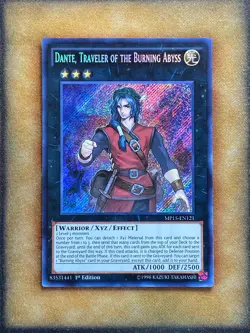 Yugioh Dante, Traveler of the Burning Abyss MP15-EN121 Secret Rare 1st Ed NM - Image 1