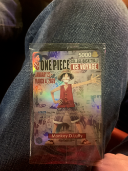 One Piece Monkey D. Luffy US Voyage College Basketball Promo Card - 1/23 Rutgers - Image 2