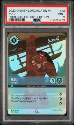 2023 DISNEY LORCANA EN1 COLLECTOR'S EDITION GIFT SET #23 MAUI - DEMIGOD PSA 9 - Image 1