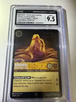 Disney Lorcana EN The First Chapter Rapunzel 18/204 Cold Foil CGC Mint+ 9.5 - Image 1