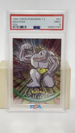 1999 Topps Pokemon TV Machoke Foil PSA 9 MINT Graded Card #67 POP 25! - Image 2