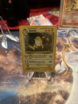 Pokemon TCG Raichu Base Set Holo Unlimited Rare Card 14/102 - Image 1