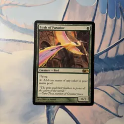 MTG Birds of Paradise- MP -Magic 2011 Magic the Gathering Card # 165 - Image 1