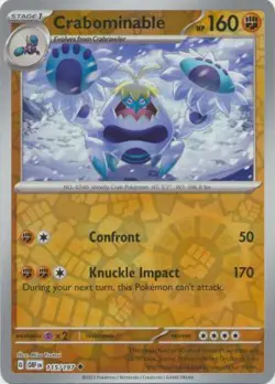 CRABOMINABLE 115/197 OBSIDIAN FLAMES POKEMON (REVERSE HOLO, NM) - Image 1
