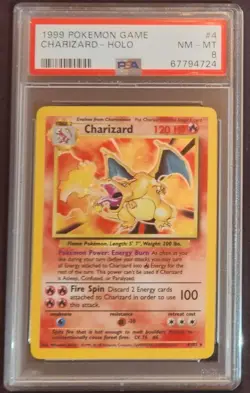 1999 Pokemon Game #4 Charizard - Holo Psa 8 - Image 1