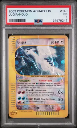 2003 POKEMON AQUAPOLIS #149 LUGIA-HOLO PSA 1 - Image 1