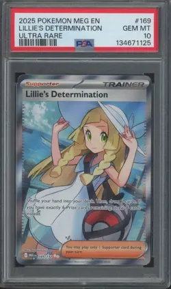 2025 Pokemon MEG EN Ultra Rare #169 Lillie's Determination Gem Mint PSA 10 - Image 1