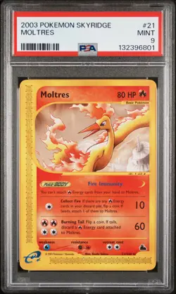 2003 POKEMON SKYRIDGE #21 MOLTRES PSA 9 - Image 1