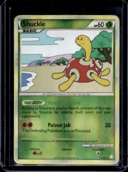 2010 Pokemon HeartGold & SoulSilver Shuckle Reverse Holo #11/123 - Image 1