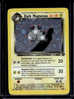 2000 Pokemon Team Rocket Dark Magneton Holo #11/82 - Image 1