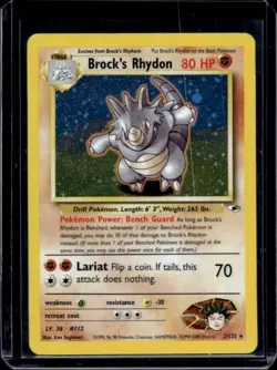 2000 Pokemon Gym Heroes Brock's Rhydon Holo #2/132 - Image 1