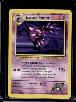 2000 Pokemon Gym Heroes Sabrina's Haunter #58/132 - Image 1