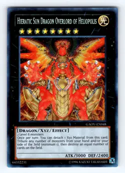 Yugioh Hieratic Sun Dragon Overlord of Heliopolis GAOV-EN048 Secret - NM 💎 - Image 1