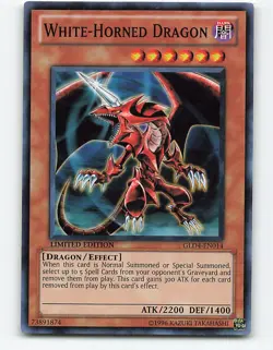 White-Horned Dragon #GLD4-EN014 Yugioh Card - Image 1