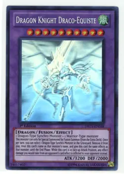 YGO Duelist Revolution Dragon Knight Draco-Equiste DREV-EN038 Ghost 1st LP R5M8 - Image 1
