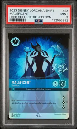 2023 DISNEY LORCANA EN P1-PROMO DISNEY100 COLLECTOR MALEFICENT - UNINVITED PSA 9 - Image 1