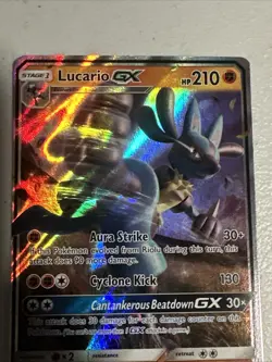 Pokemon TCG 2018 Lucario GX SM100 Ultra Rare Holo Black Star Promo Card - Image 5