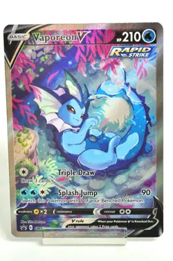 Pokemon card Vaporeon V SWSH181 Full Art SWSH Black Star Promos 2021 English LP - Image 1