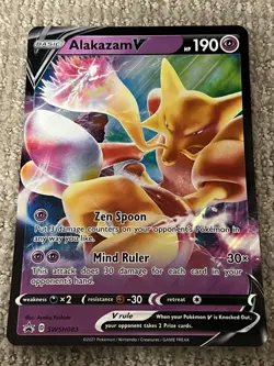 Alakazam V Jumbo Pokemon TCG SWSH083 Vivid Voltage Oversized Card - Image 1