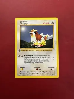 Pidgey 57/102 Shadowless 1st Edition Base Set Pokemon Card NM - Image 1